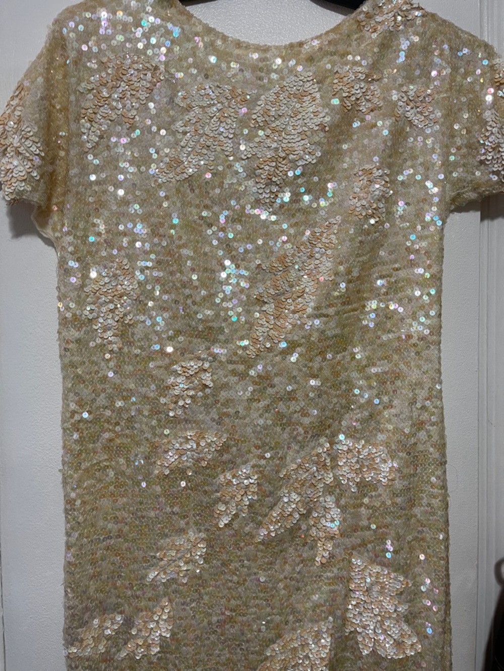 All silk sequins dress Women’s L XL iridescent - Picture 4 of 11